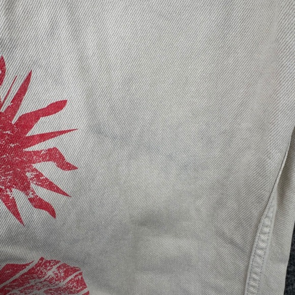 We The Free Free People Ziggy Sun Shell  Overalls Ecru Denim Straight Dungarees - Picture 12 of 14